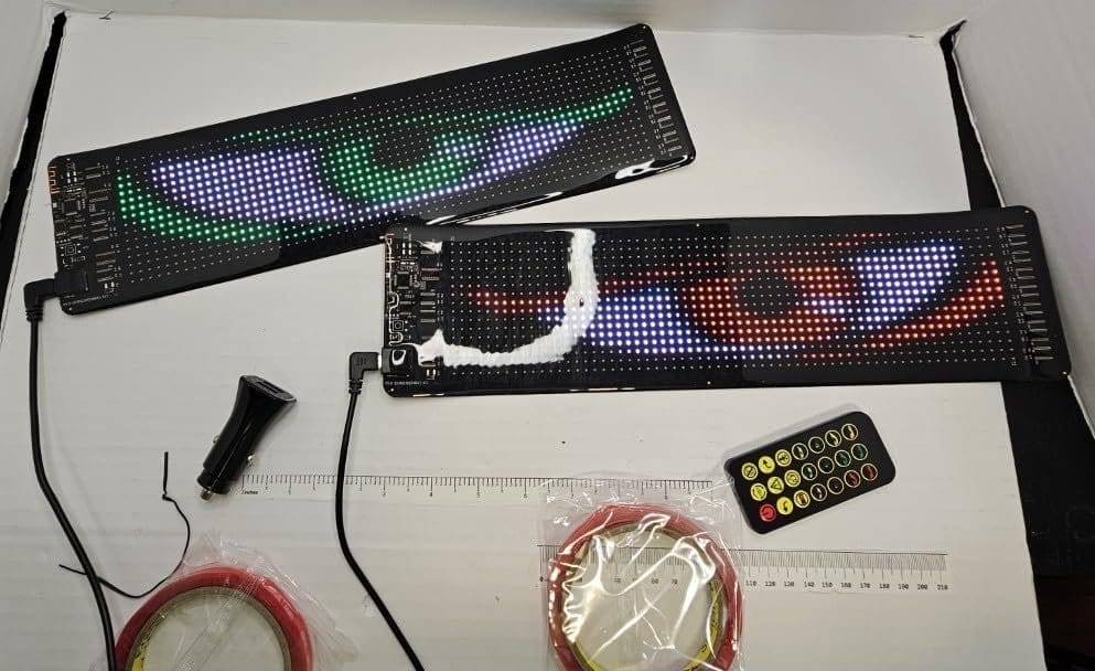 Customer photo review of BOLTHUT™ Flexible LED Matrix Panel — RGB Car Eyes, App & Remote
