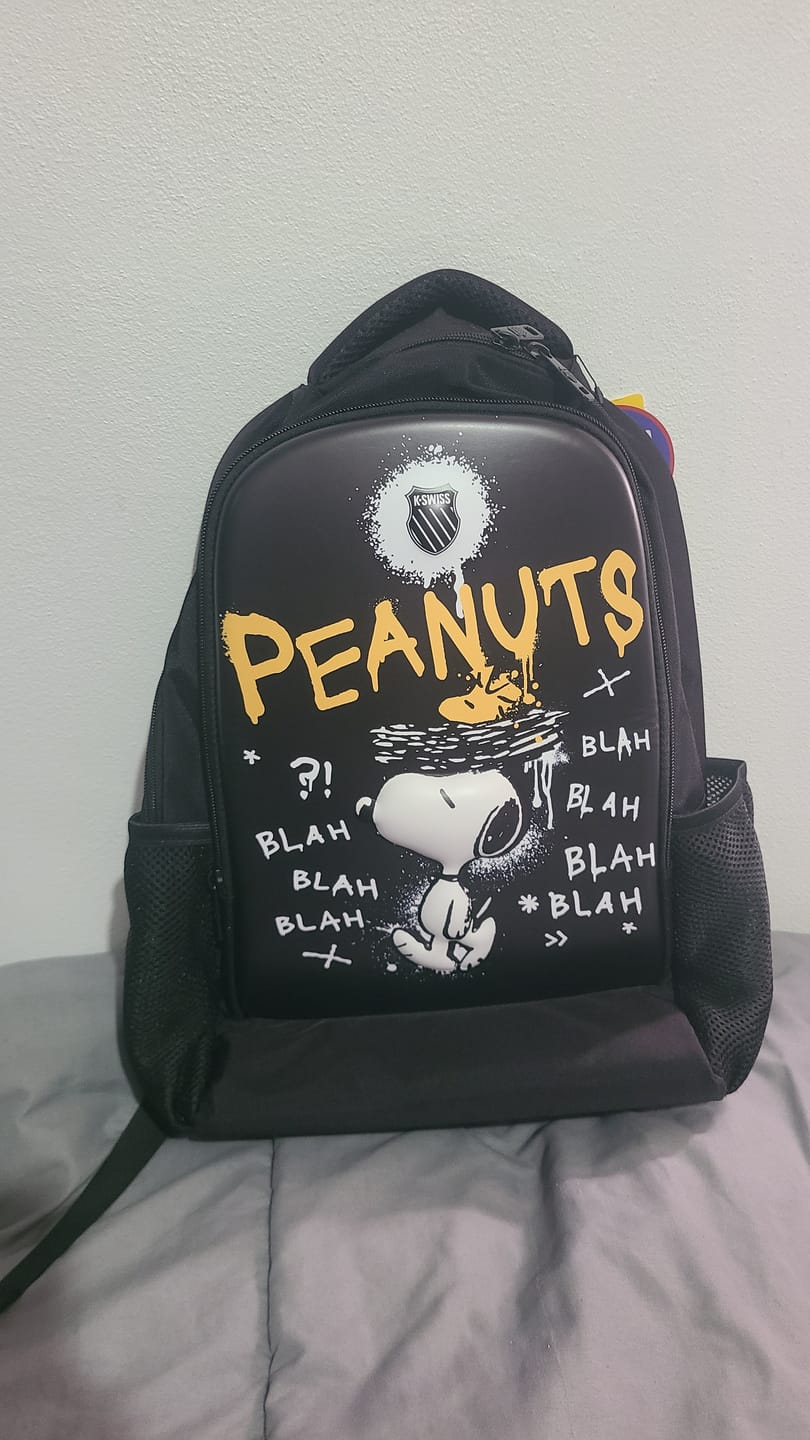 Customer photo review of Mochila Snoopy Blah Blah