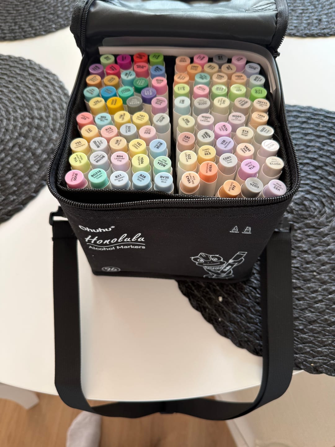 Customer photo review of Ohuhu Honolulu 96 Pastel Colors Alcohol Art Markers - Sweetness & Blossoming (New Color Codes)
