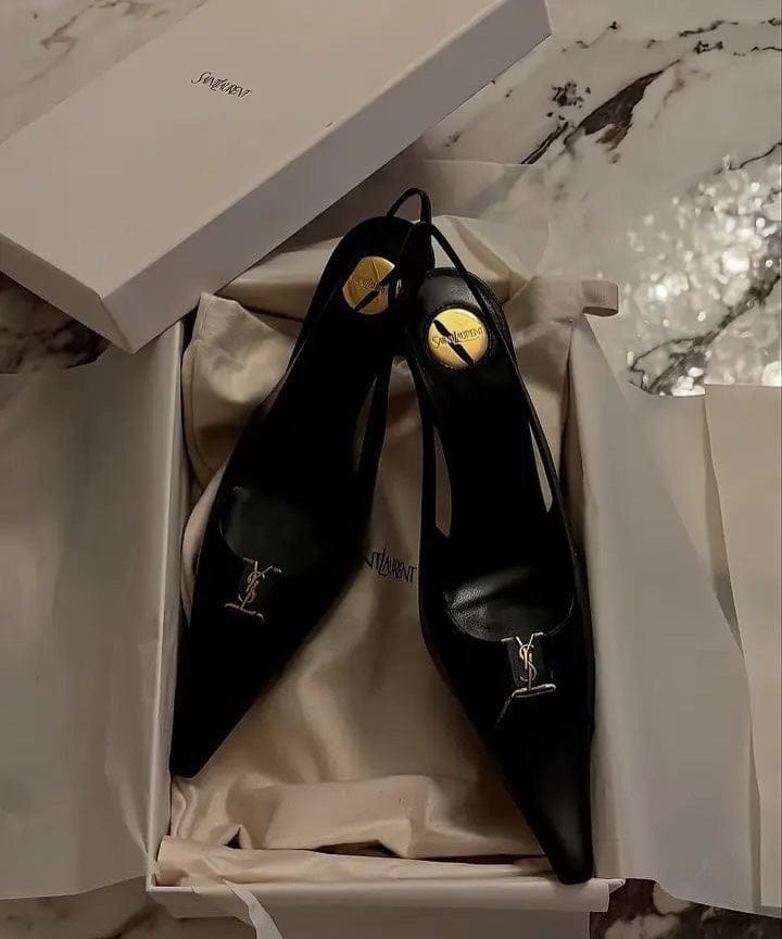 Customer photo review of Saint Laurent 2026 Babylone Slingback 90mm Sheepskin