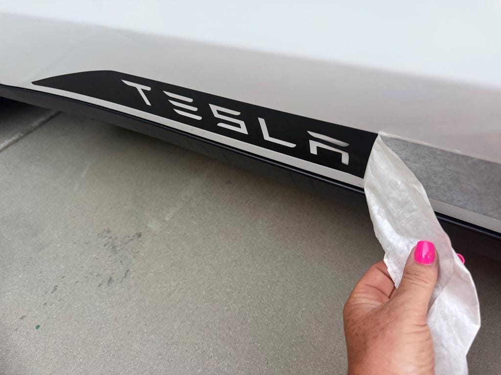 Customer photo review of Tesla Racing Stripes Decal Sticker. #6795