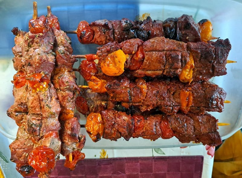 Customer photo review of Colis barbecue - Brochettes (18 pièces / pour 8 personnes)
