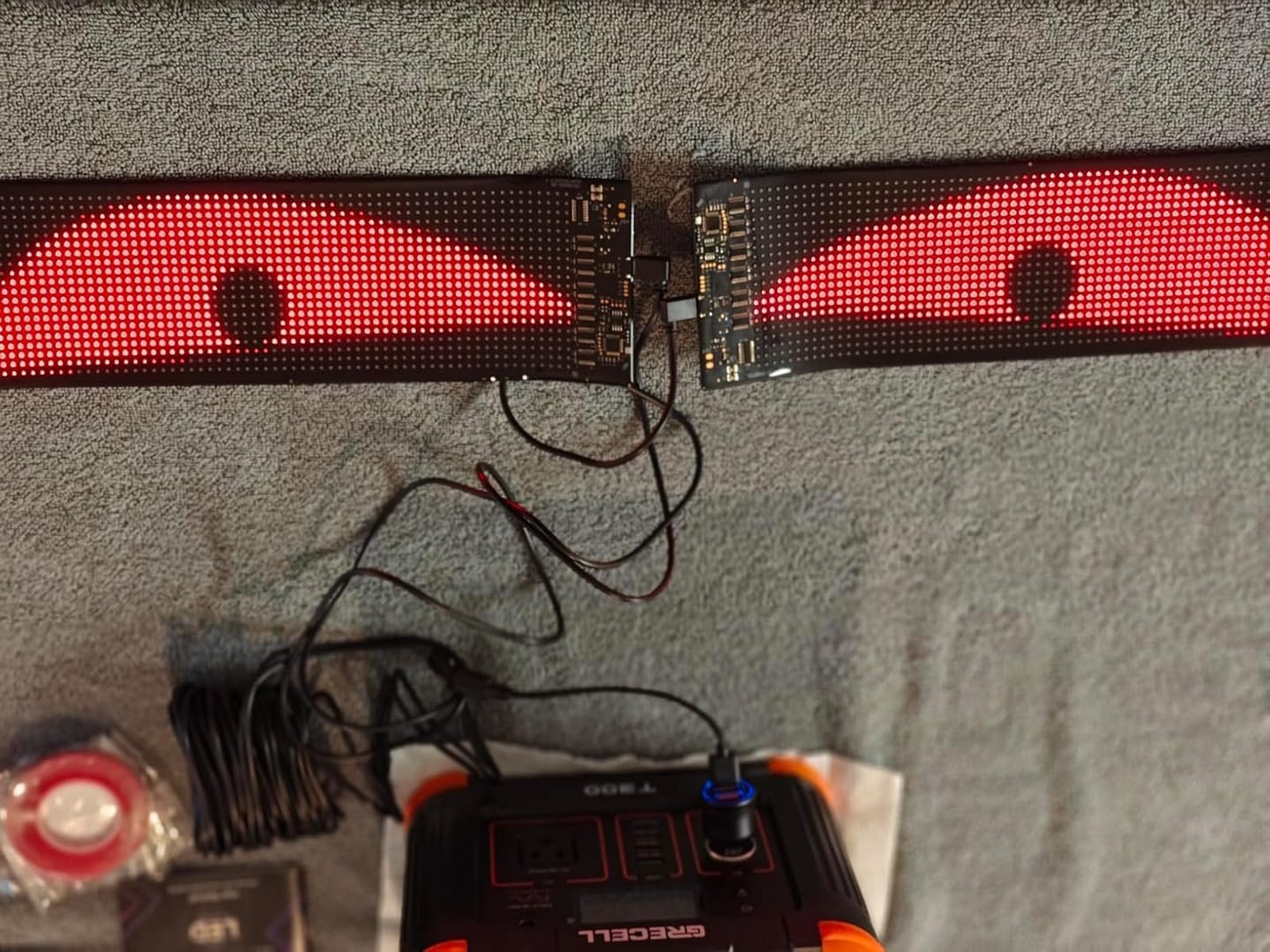 Customer photo review of BOLTHUT™ Flexible LED Matrix Panel — RGB Car Eyes, App & Remote