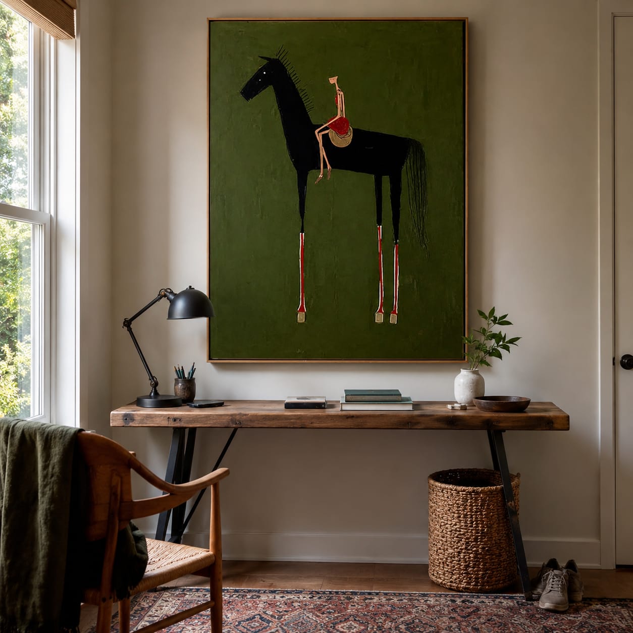 Customer photo review of Olive Rider-Modern Horse Painting