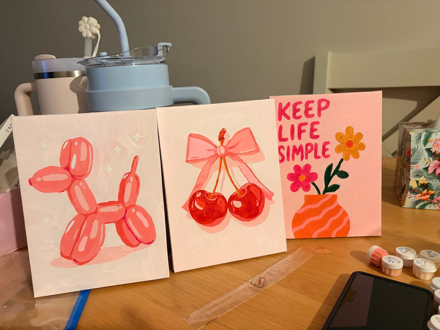 Customer photo review of 6 Mini Paintings - Pink Palette Set