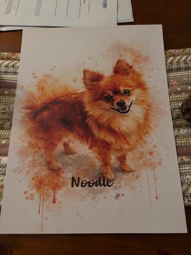 Customer photo review of Personalised Poster - Watercolour Realistic Portrait