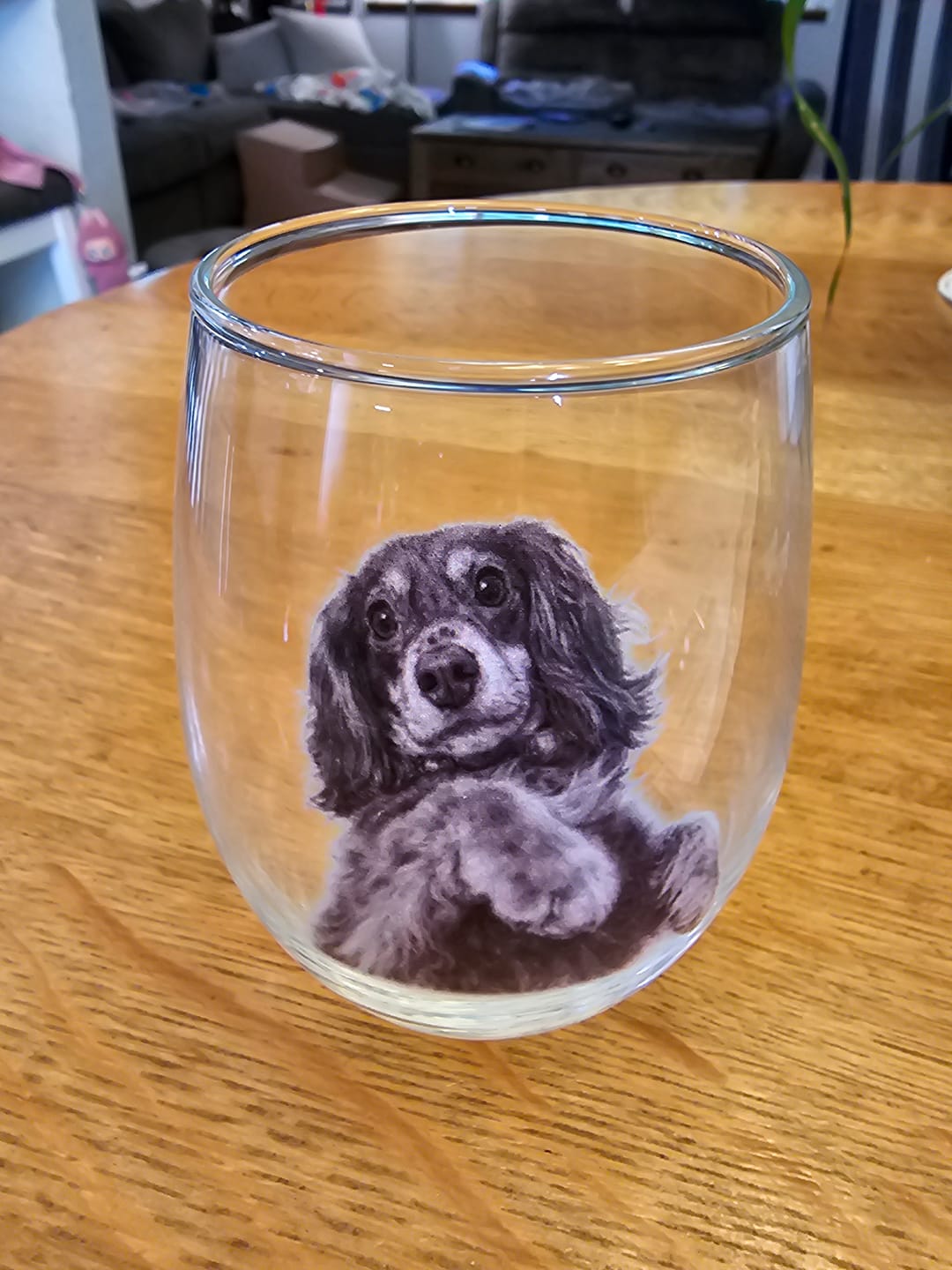 Customer photo review of Charcoal - Personalized Wine Glass