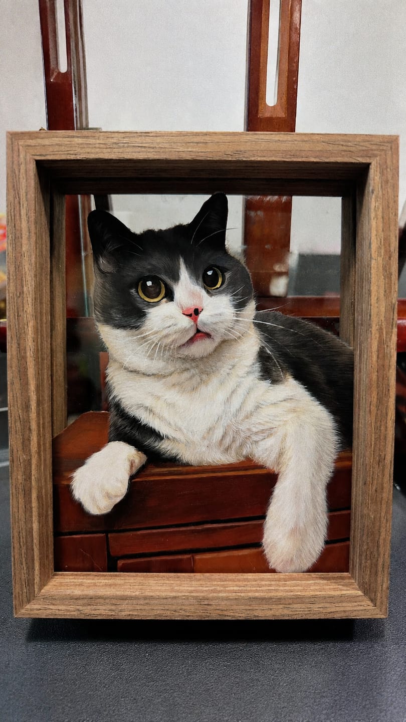 Customer photo review of Custom hand-painted pet portraits