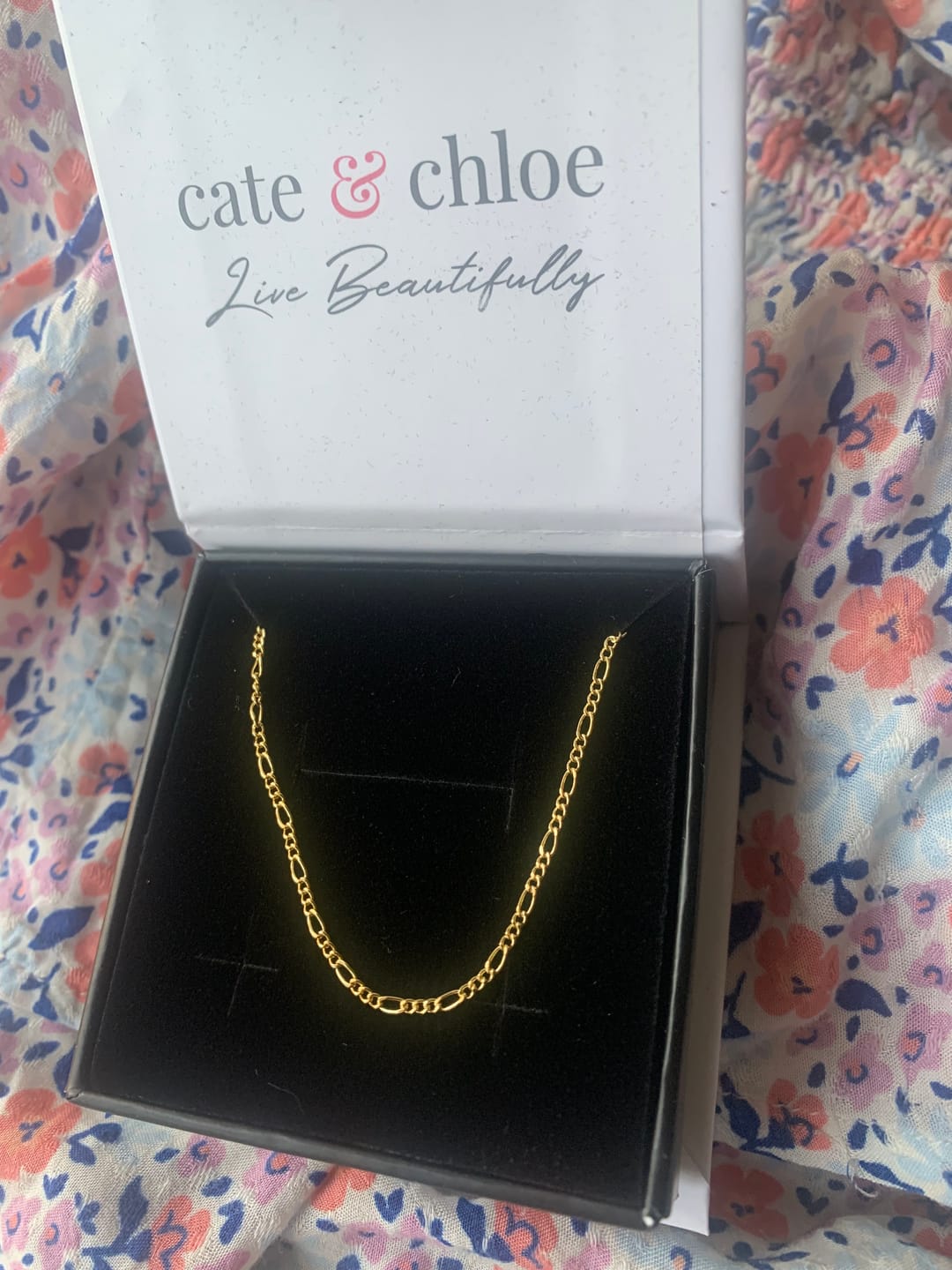 Customer photo review of Victoria 18k White Gold Plated Stacking Necklace Chain