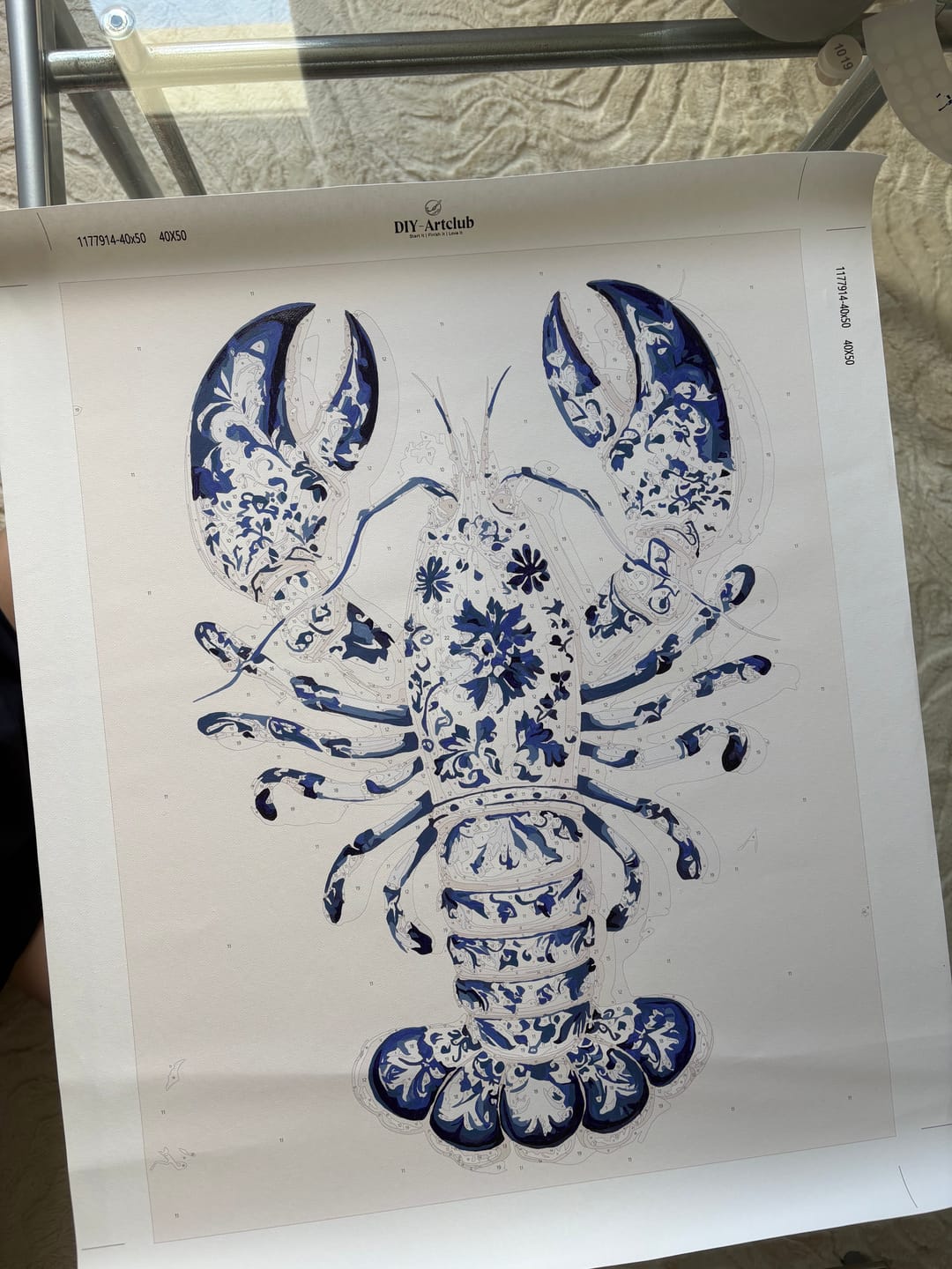 Customer photo review of Delft Lobster | Paint by Number
