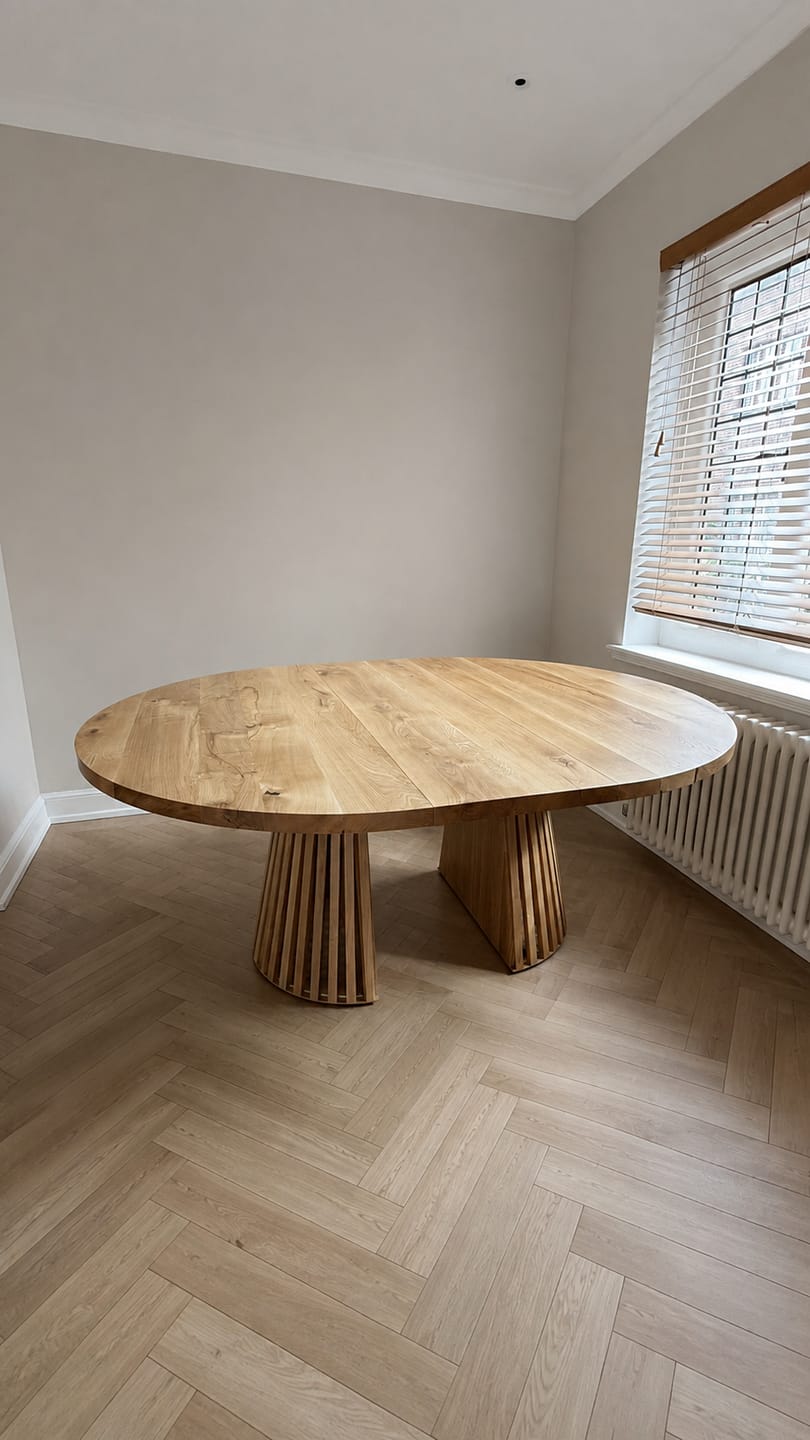 Customer photo review of Vivien Extendable Round Oak Dining Table