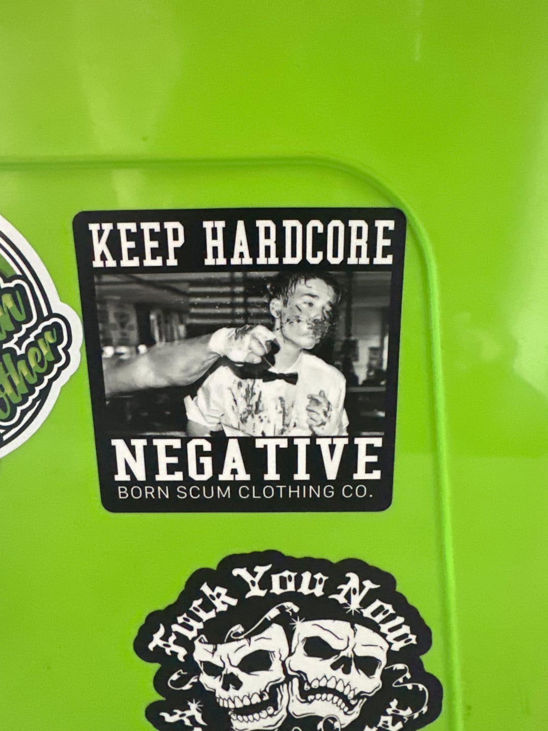 Customer photo review of KEEP HARDCORE NEGATIVE STICKER
