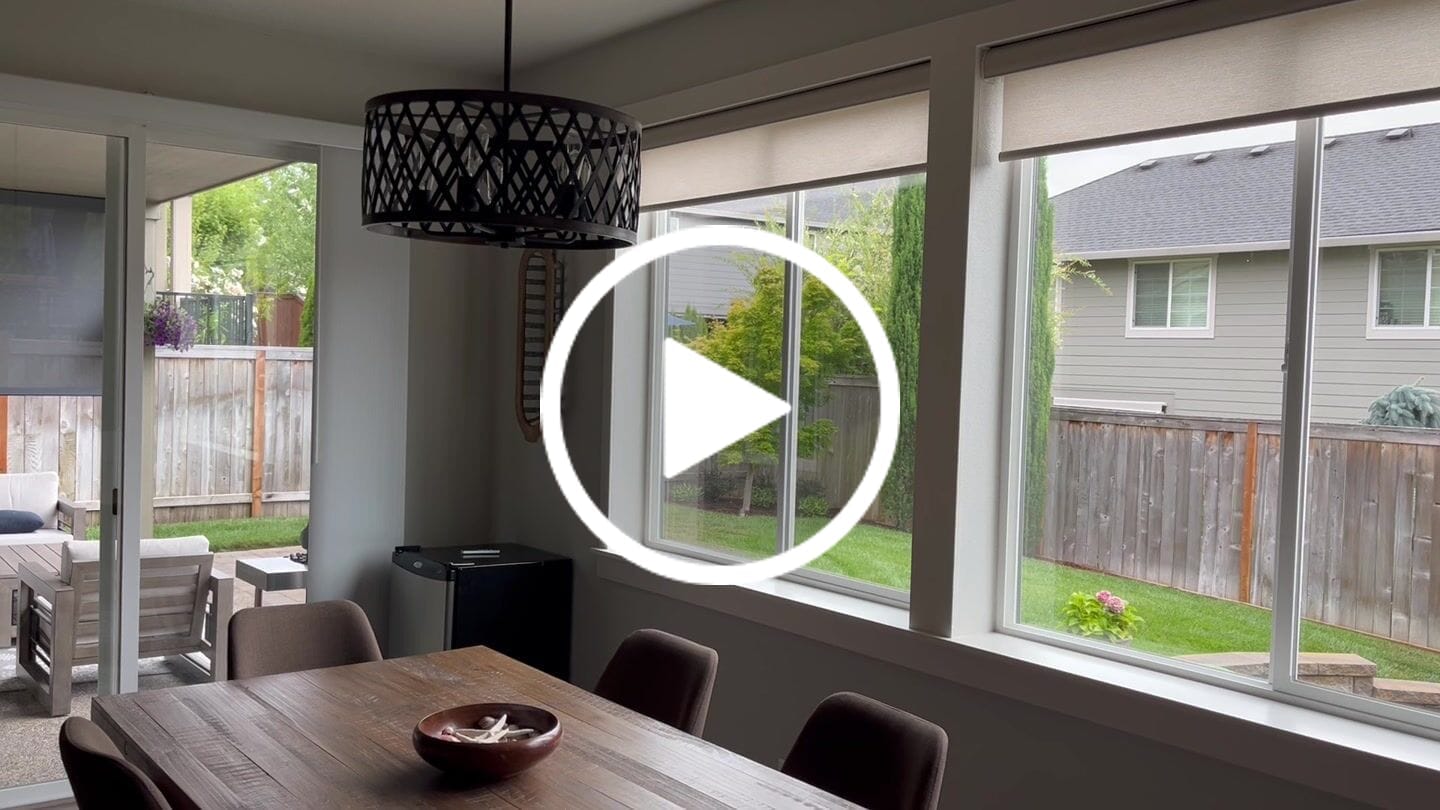 Customer video review of SmartWings Motorized Light Filtering Roller Shades 70% Blackout Safari