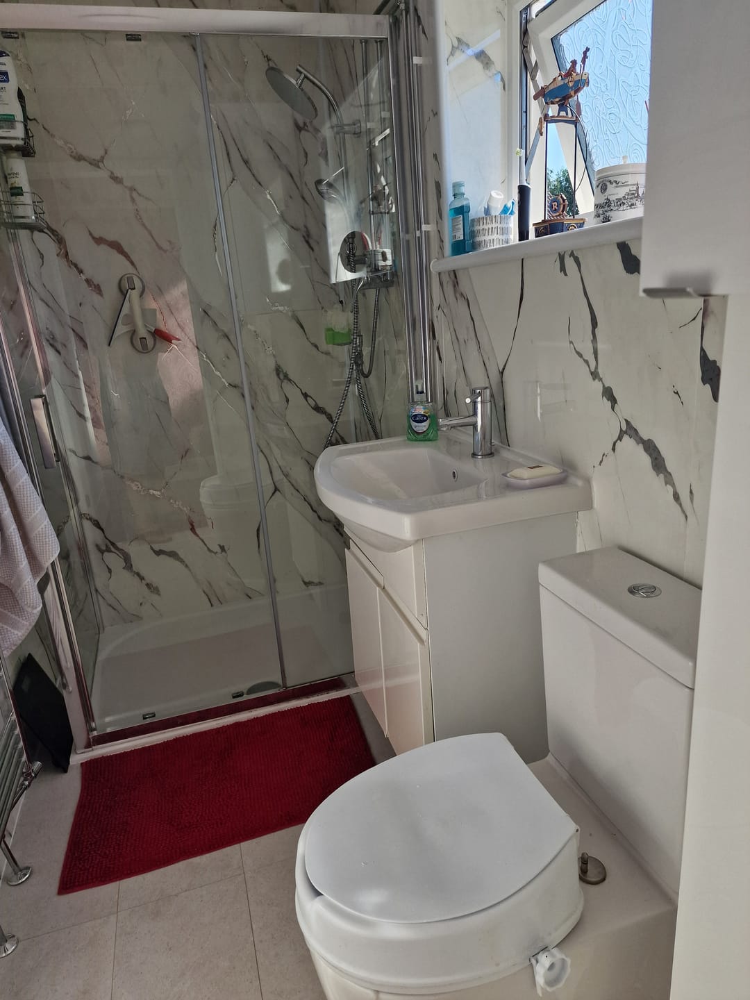 Customer photo review of 10mm Silvara Marble Gloss Shower Panel 1M x 2.4M
