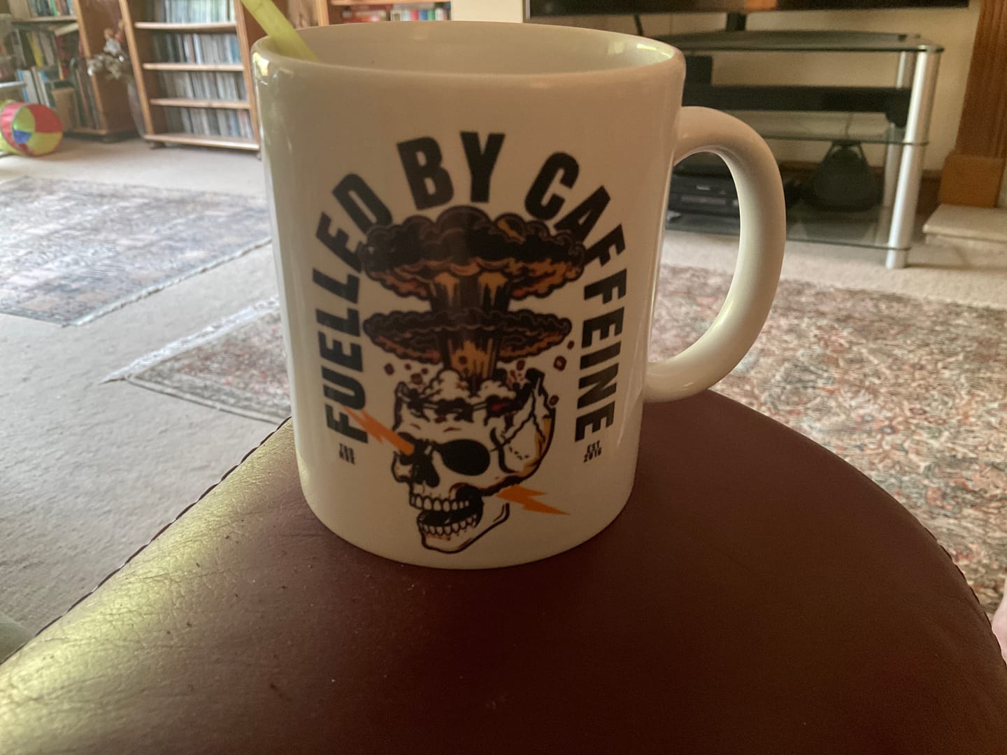 Customer photo review of » 11oz White Mug - Fuelled By Caffeine V3 (100% off)