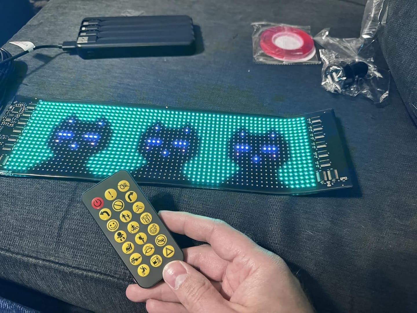 Customer photo review of BOLTHUT™ Flexible LED Matrix Panel — RGB Car Eyes, App & Remote