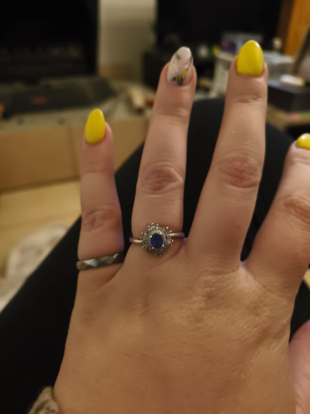 Customer photo review of Iris - Hammered Tungsten Ring | Womens Ring