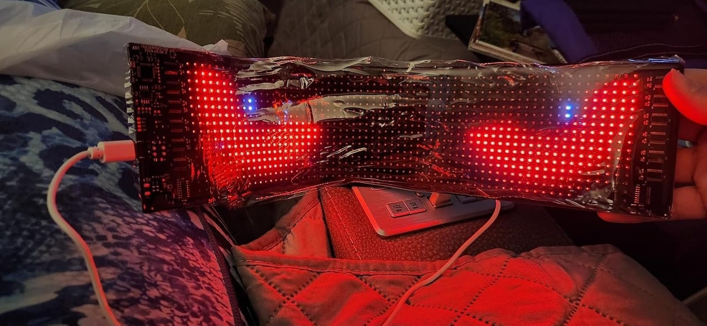 Customer photo review of BOLTHUT™ Flexible LED Matrix Panel — RGB Car Eyes, App & Remote