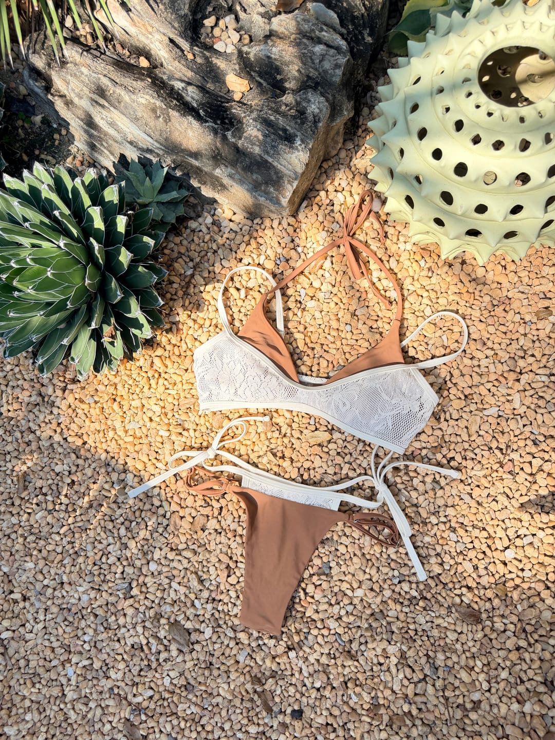 Customer photo review of Seamolly Contrast Color Lace String Double Layer Bikini Set