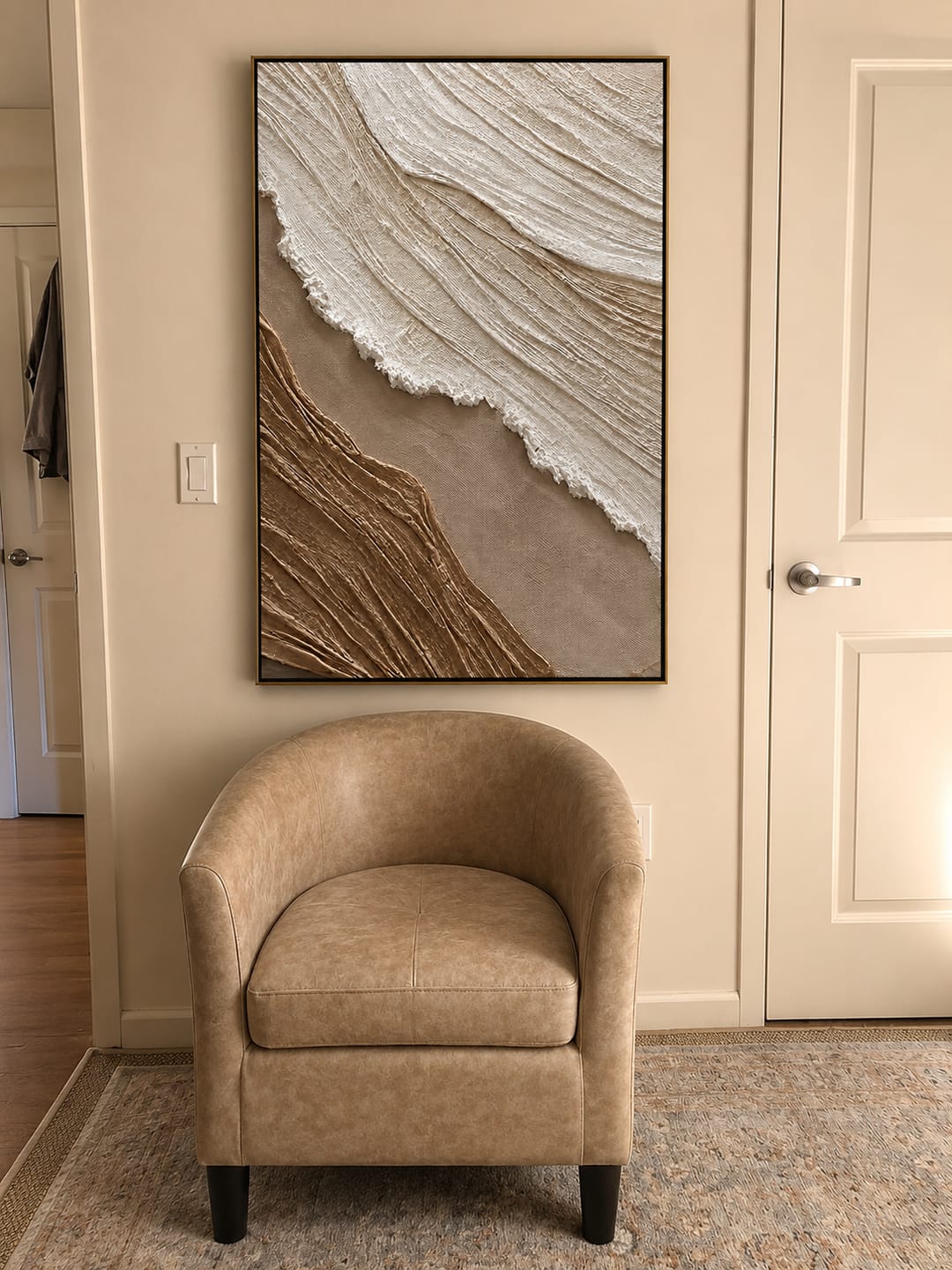 Customer photo review of "Sandstone Drift" – Wabi Sabi Earth Tone Textured Abstract Painting