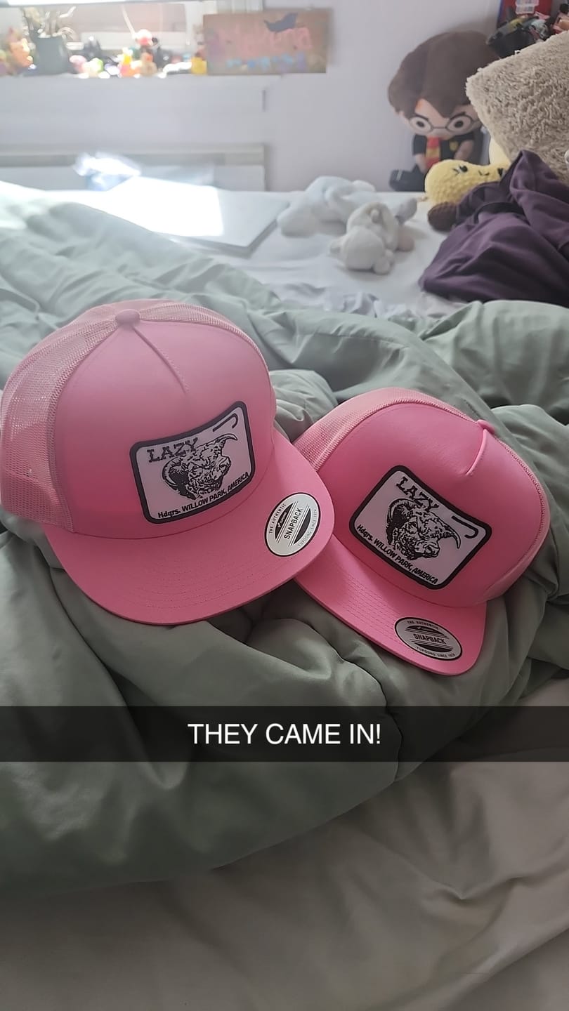 Customer photo review of Lazy J Ranch Pink Willow Cattle Headquarters Classic Five Panel Trucker Hat