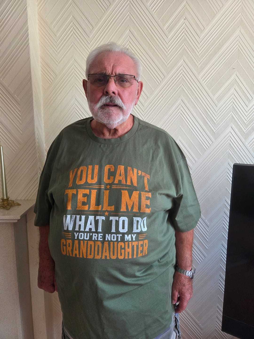 Customer photo review of You Can't Tell Me What To Do Granddaughter 59 T-Shirt