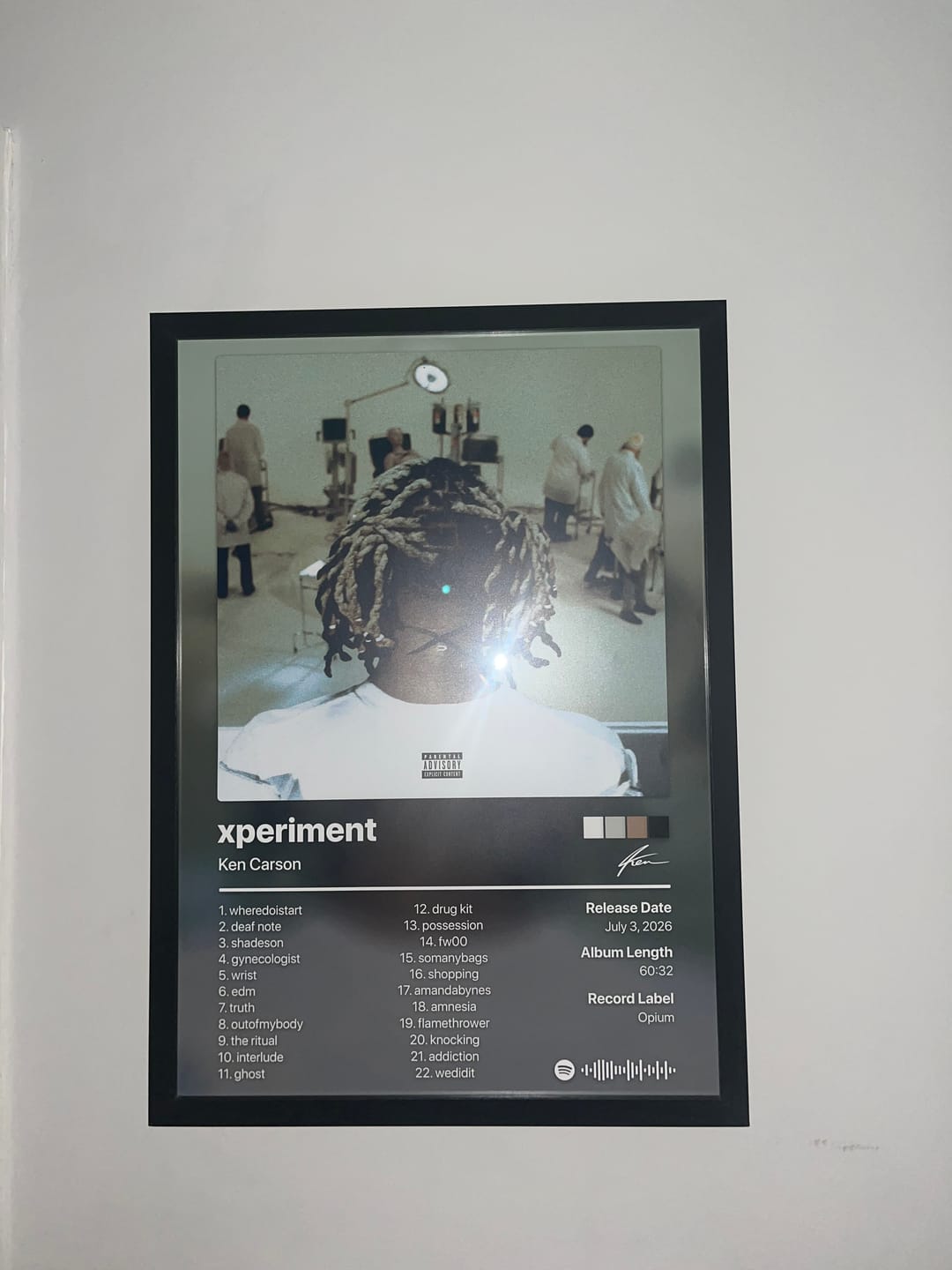 Customer photo review of Ken Carson xperiment Album Poster