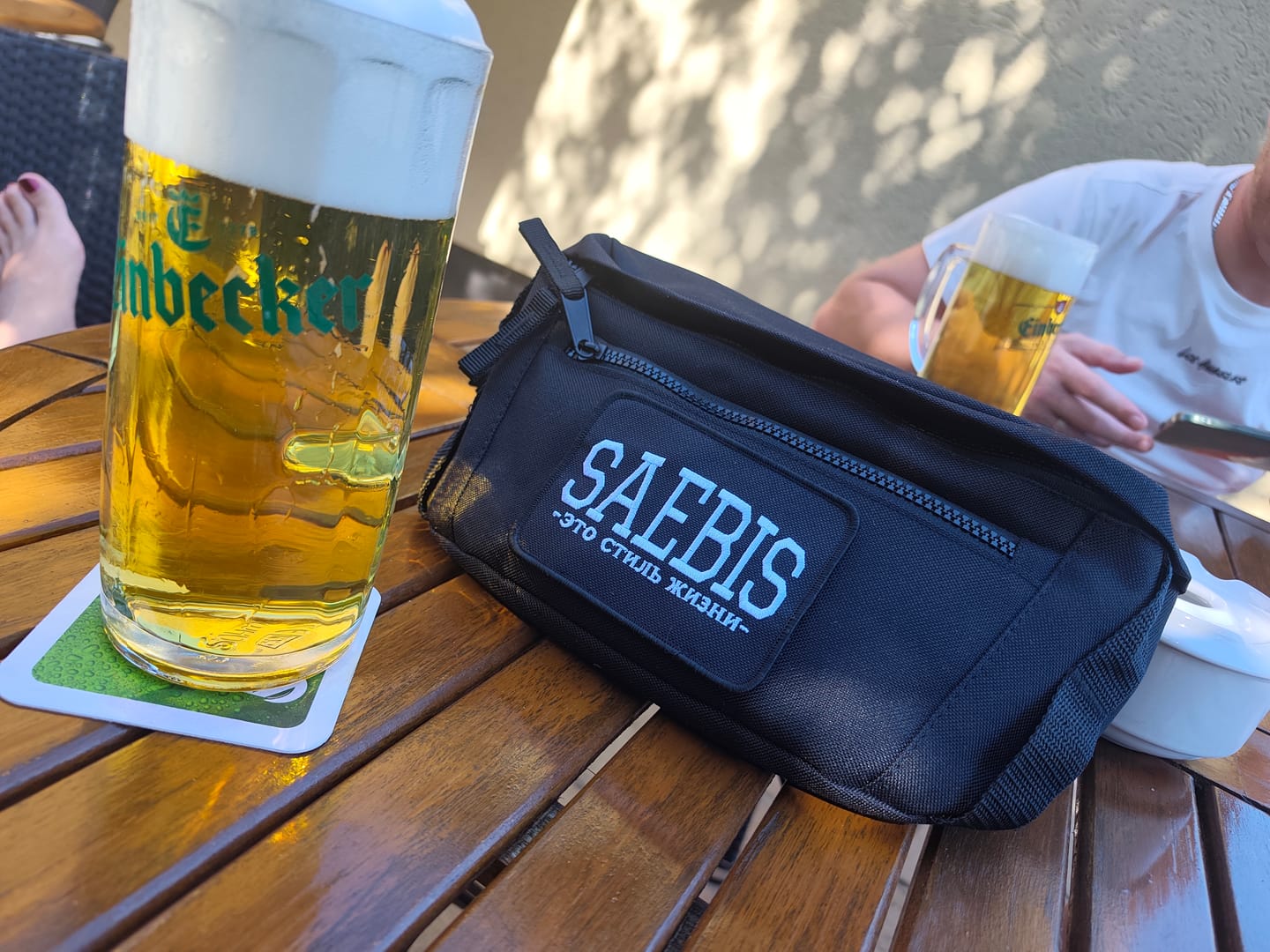 Customer photo review of Lifestyle Bauchtasche schwarz mit zwei Fächern by SAEBIS®