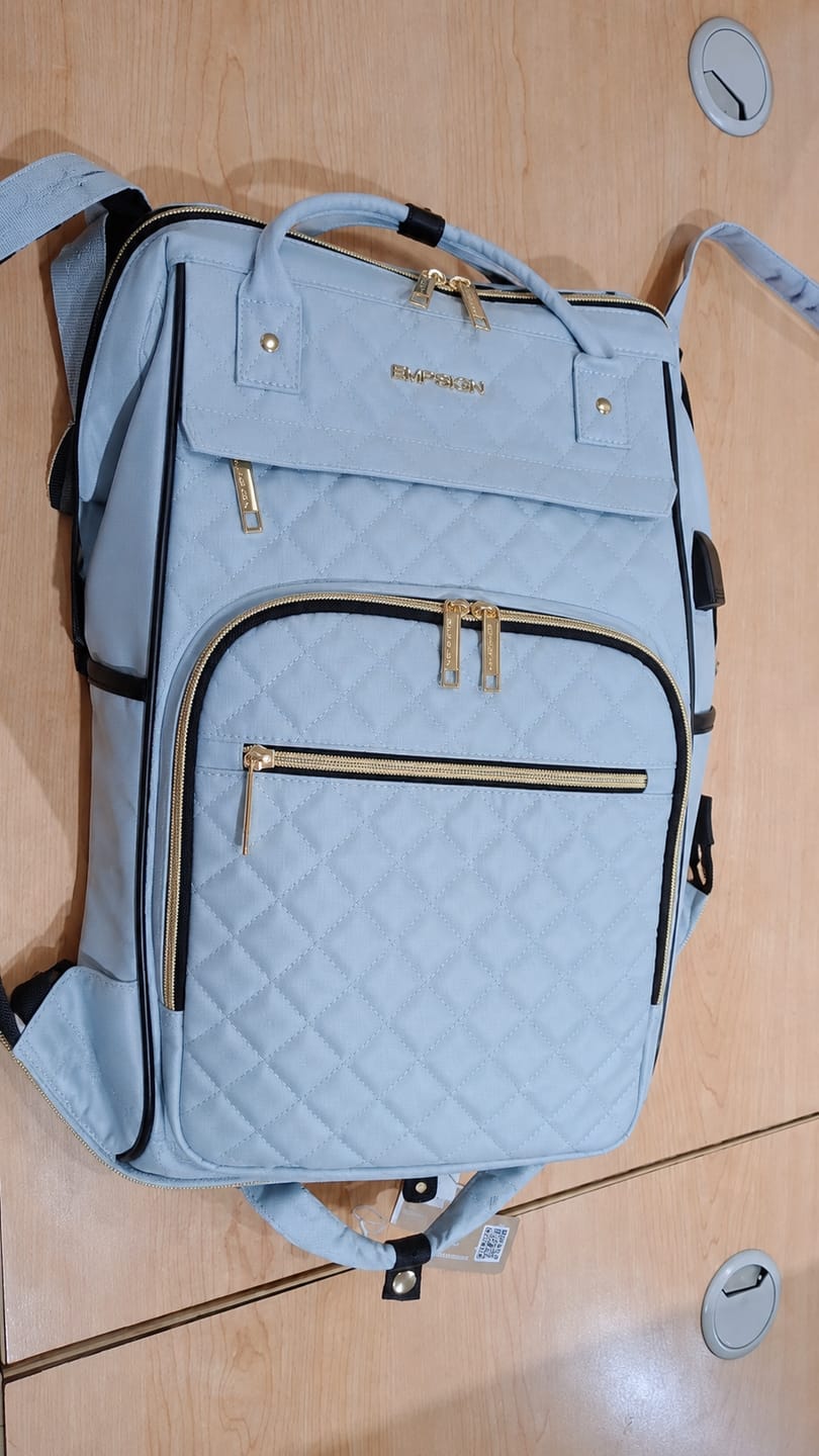 Customer photo review of Water-Repellent Expandable Laptop Backpack with RFID Protection & USB Port