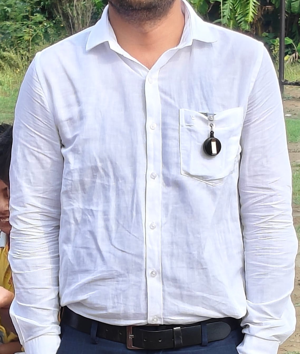 Customer photo review of Linen Classic - Linen Cotton White Shirts For Men | Uathayam