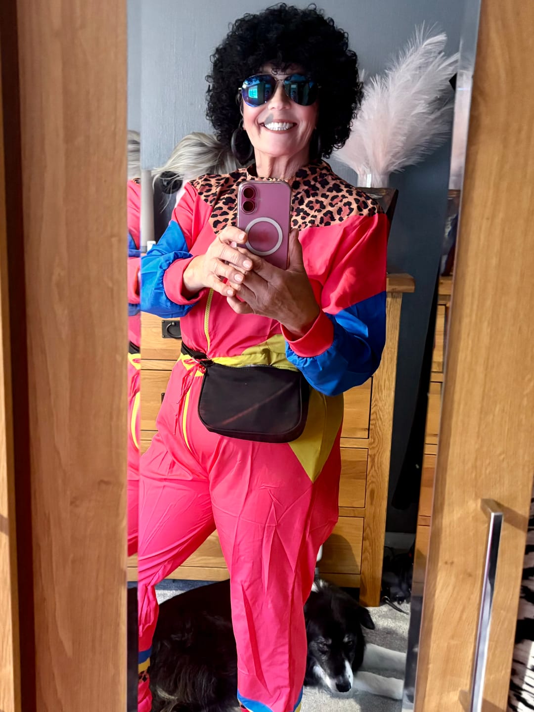 Customer photo review of 80s Colour Block Ski Shell Suit Costume