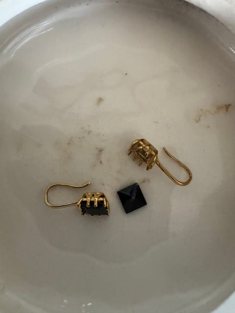 Customer photo review of Piper Black Crystal Drop Earrings