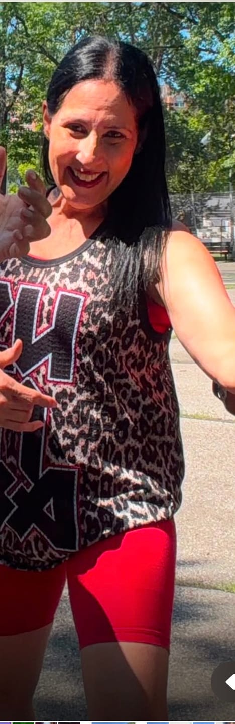 Customer photo review of Rock 'n' Roll Basketball Tank With Curved Hem