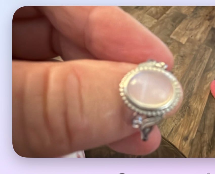 Customer photo review of Retro Vibes Moonstone Ring