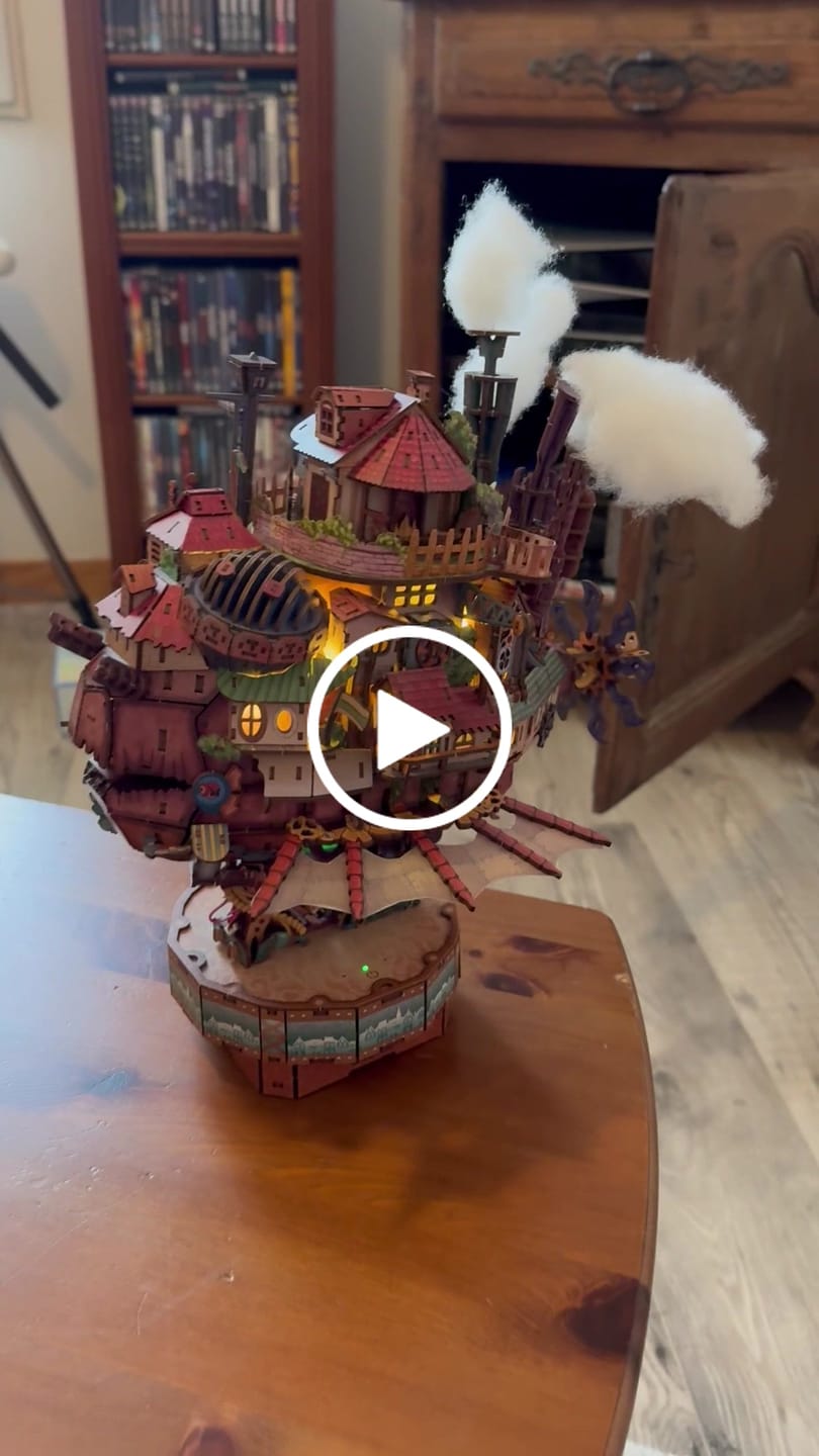 Customer video review of Motorized Walking Castle Mechanical 3D Wooden Puzzle Kit
