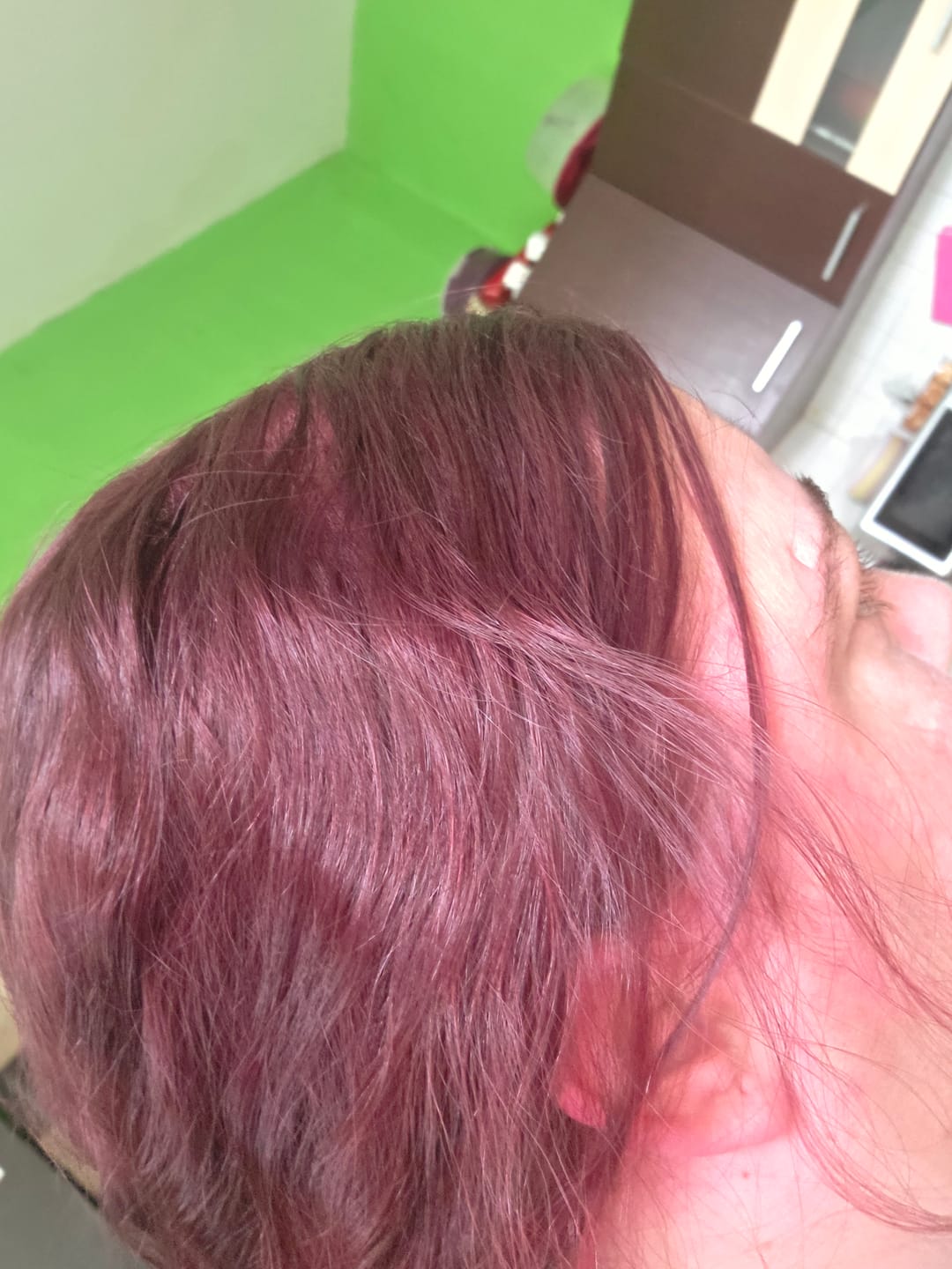 Customer photo review of Mattie Cerise - Vegan Semi-Permanent Direct Dye Hair Color Cream 210 ml
