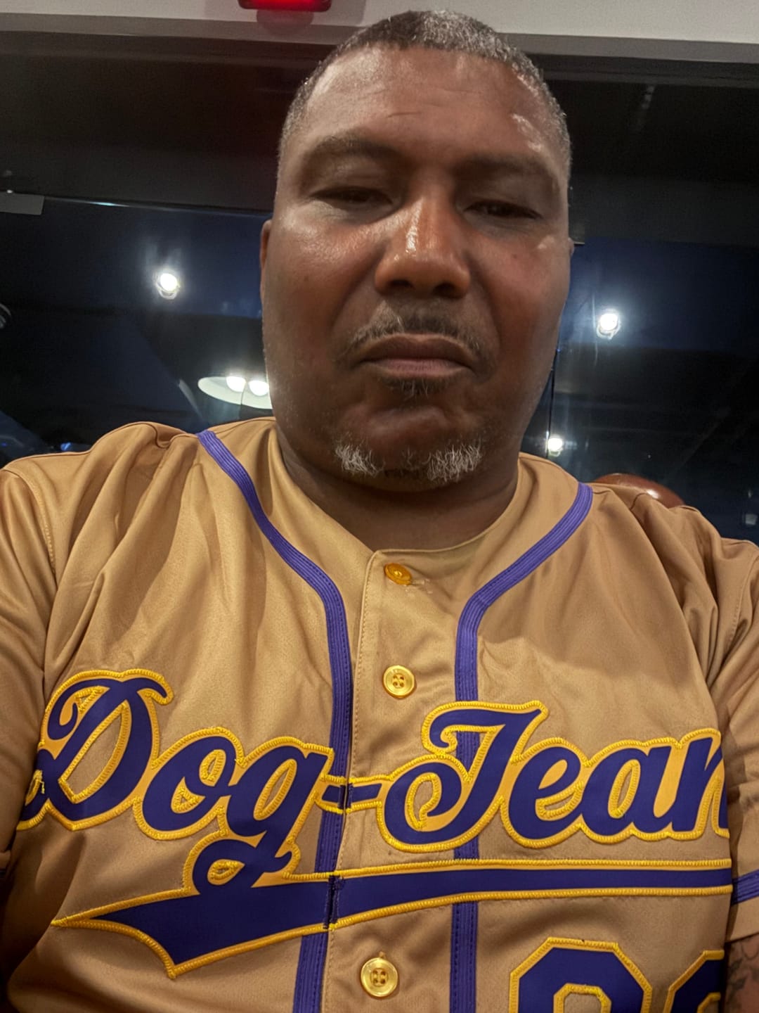 Customer photo review of Custom Purple Old Gold Authentic Baseball Jersey