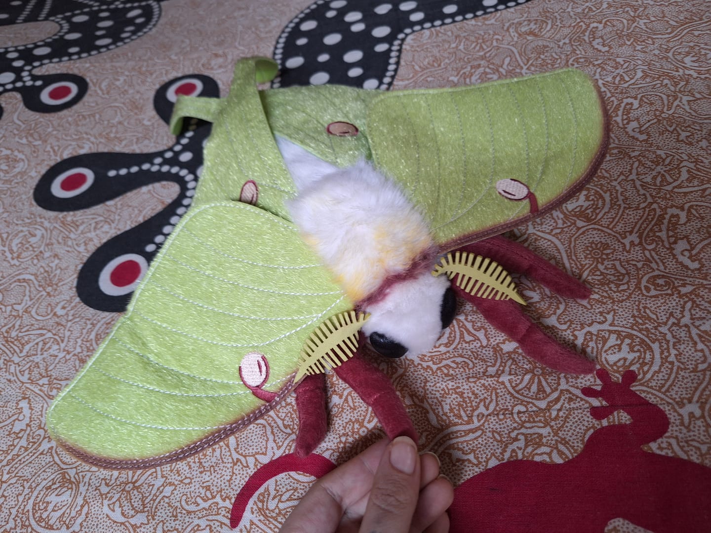 Customer photo review of Luna Moth Plush – Soft and Lifelike American Moon Moth for Nature Lovers