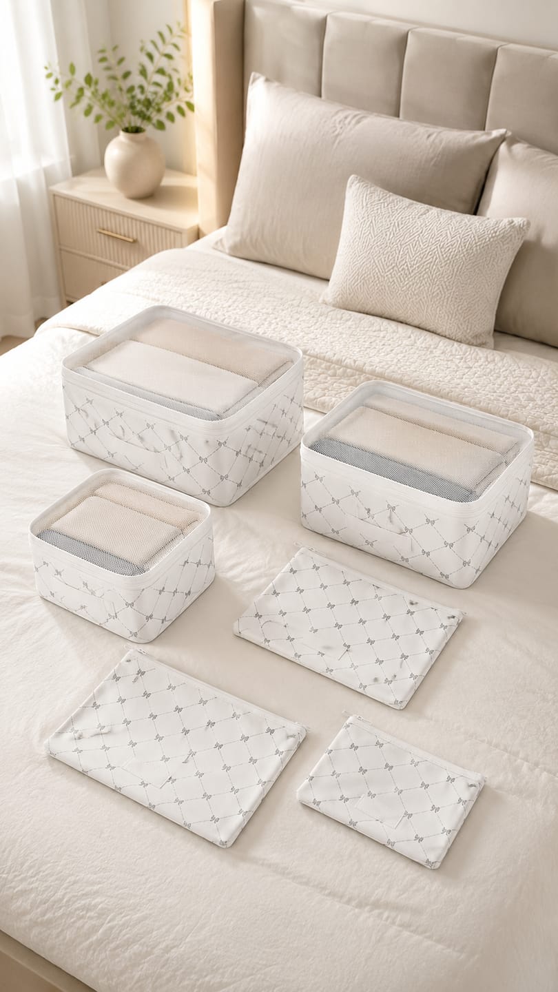 Customer photo review of 6’lı Çok Amaçlı Valiz, Dolap ve Çekmece Düzenleyici Set
