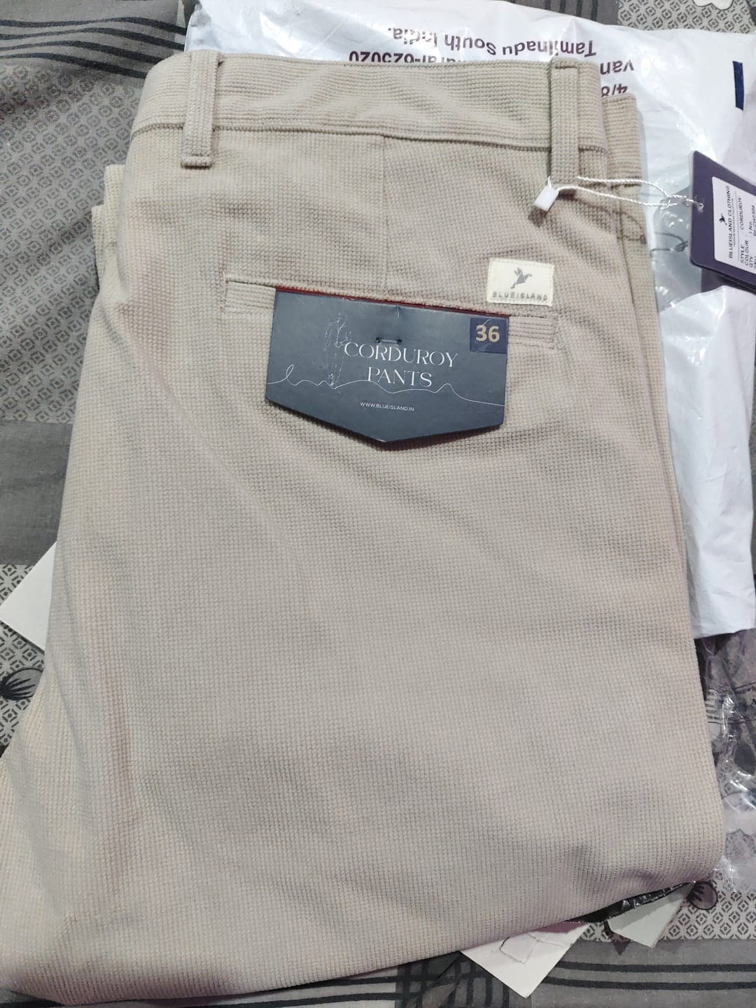 Customer photo review of Cream Textured - Corduroy Pant
