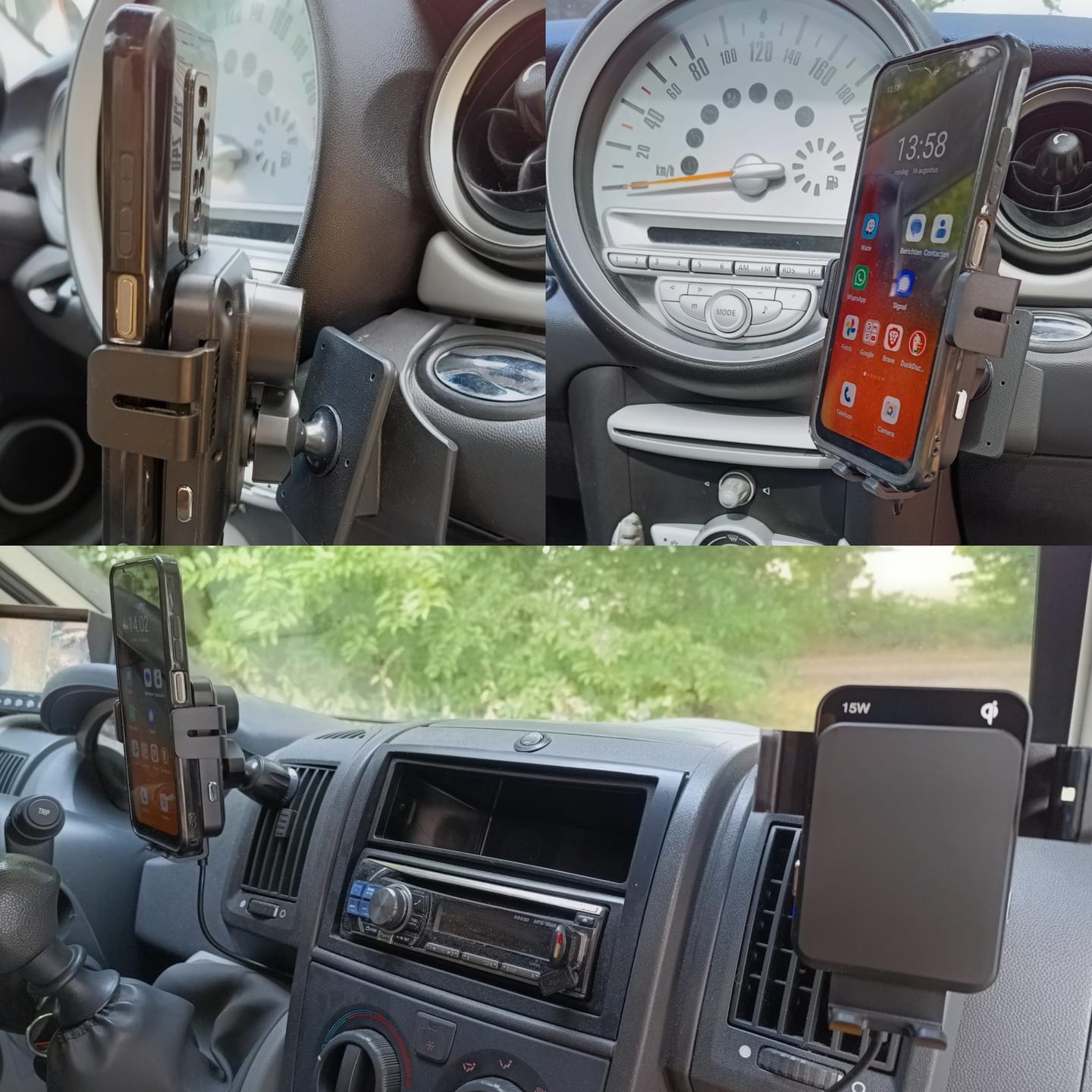Customer photo review of Wegman Telefoonhouder Auto met Draadloze Oplader 15W Qi - Dashboard, Raam & Ventilatierooster