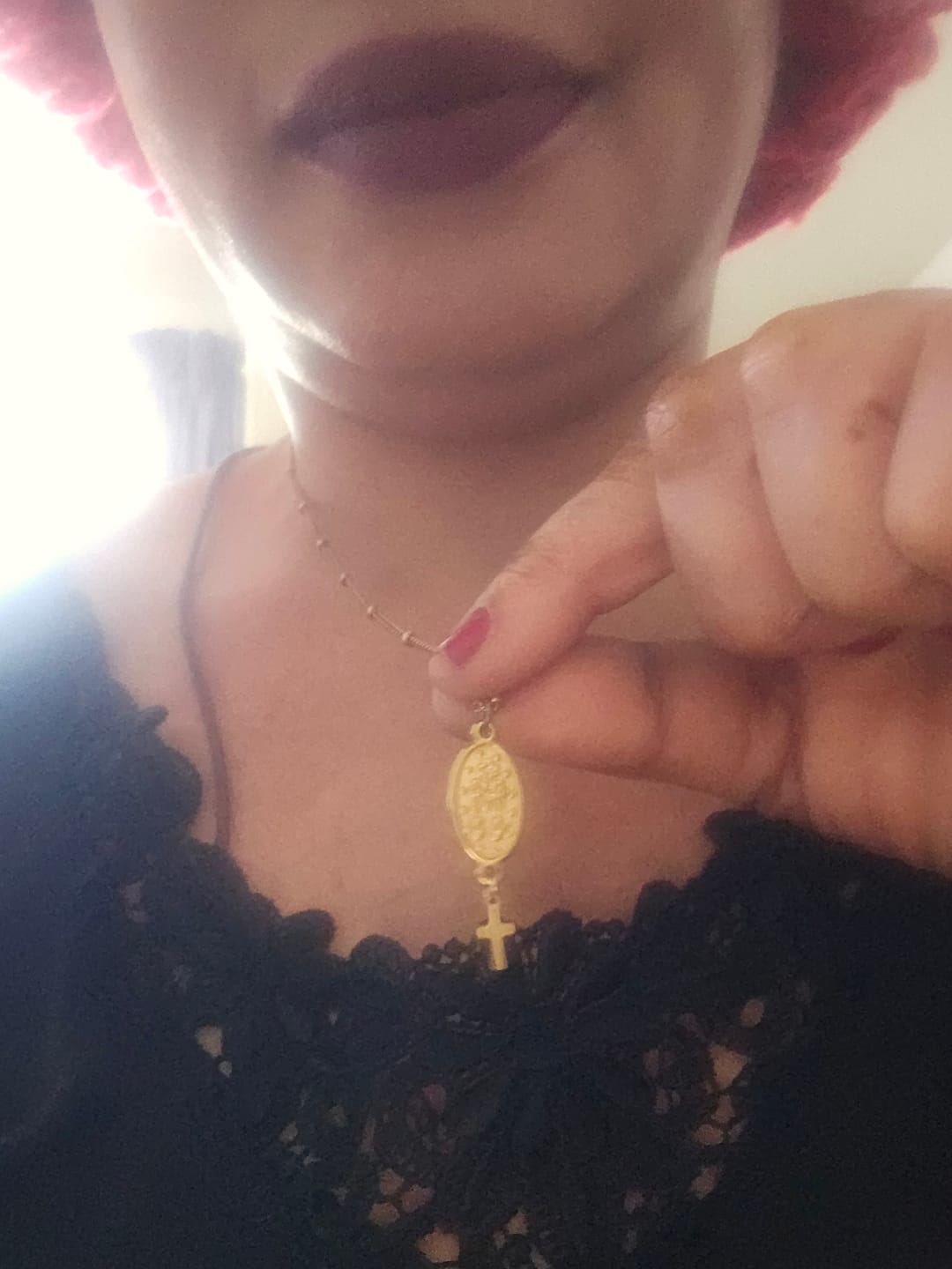 Customer photo review of The Miraculous Medal Necklace
