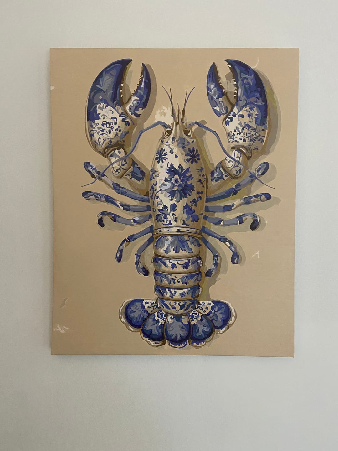 Customer photo review of Delft Lobster | Paint by Number