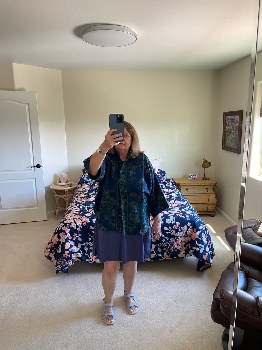 Customer photo review of Pure Australian Merino Wool Kimono Jacket ~ Peacock Forest