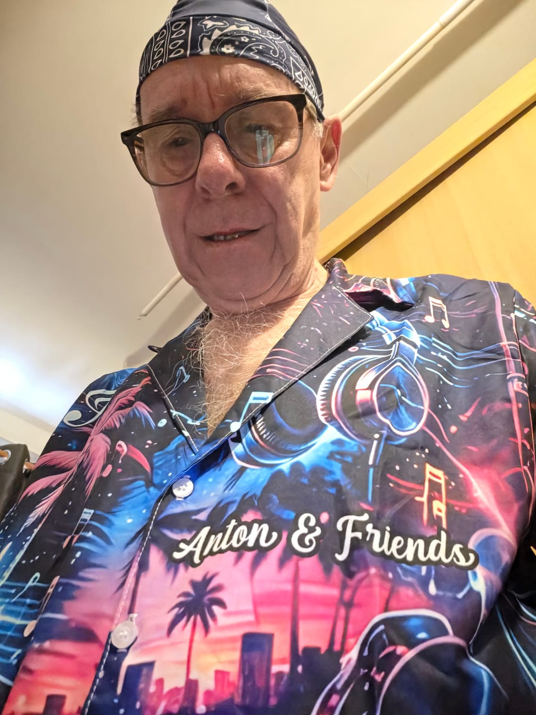 Customer photo review of DJ - Personalized Hawaiian Shirt, Gifts For Music Lovers