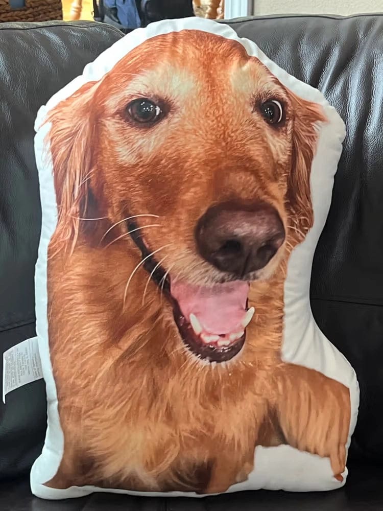 Customer photo review of Custom Photo Pillow for College & Back to School – Personalized Shaped Hug Pillow