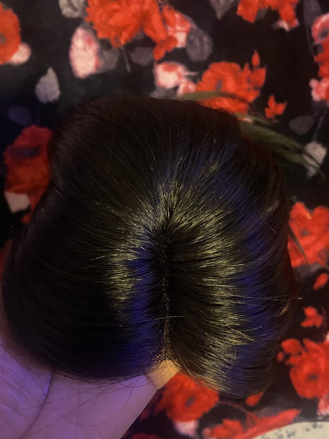 Customer photo review of 100%  Virgin Human Hair 6*7 Inch Mono Base Topper For Women Off Black #1b |Youngsee