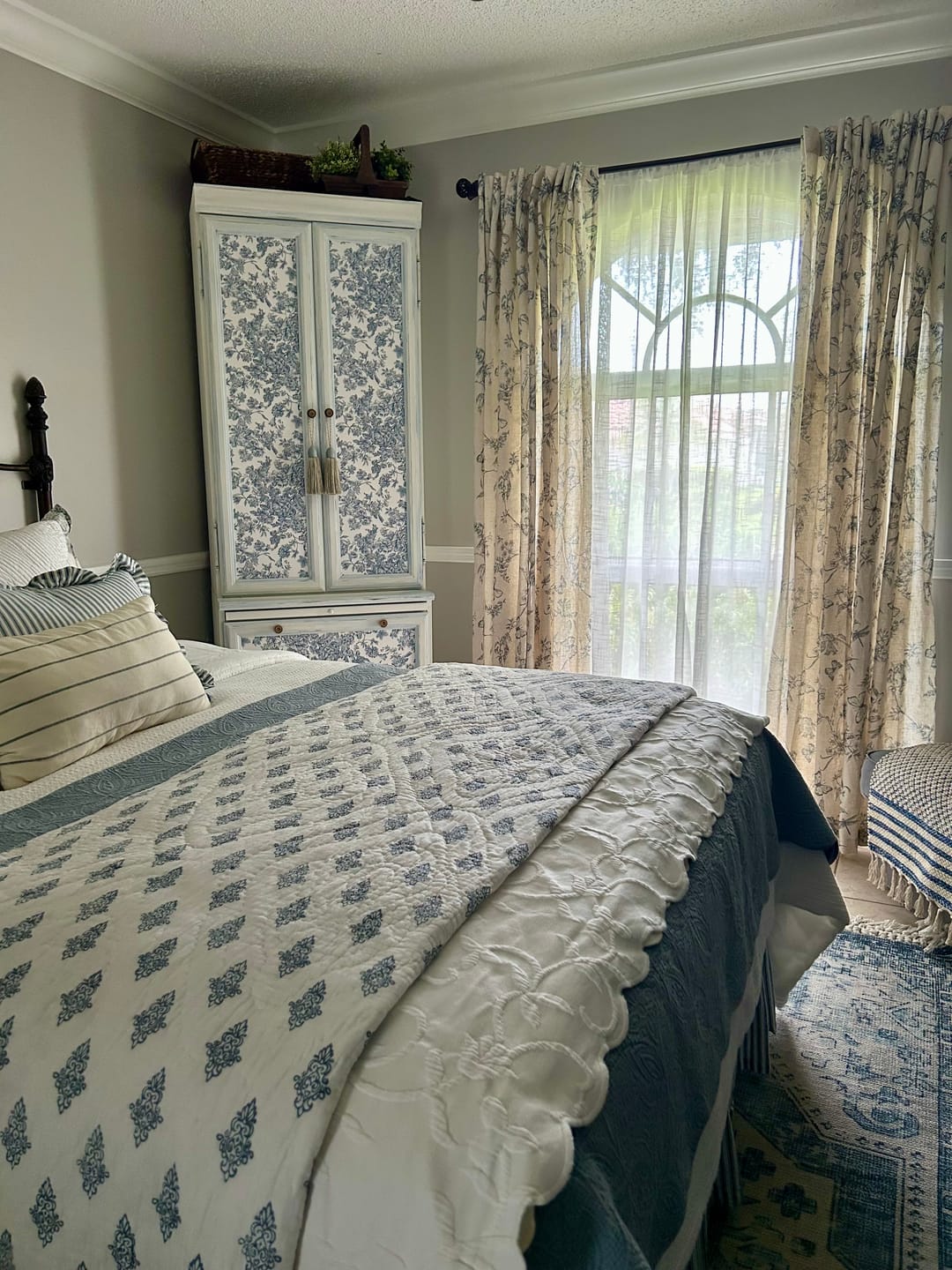 Customer photo review of Modern Toile Floral & Insect Linen Curtains
