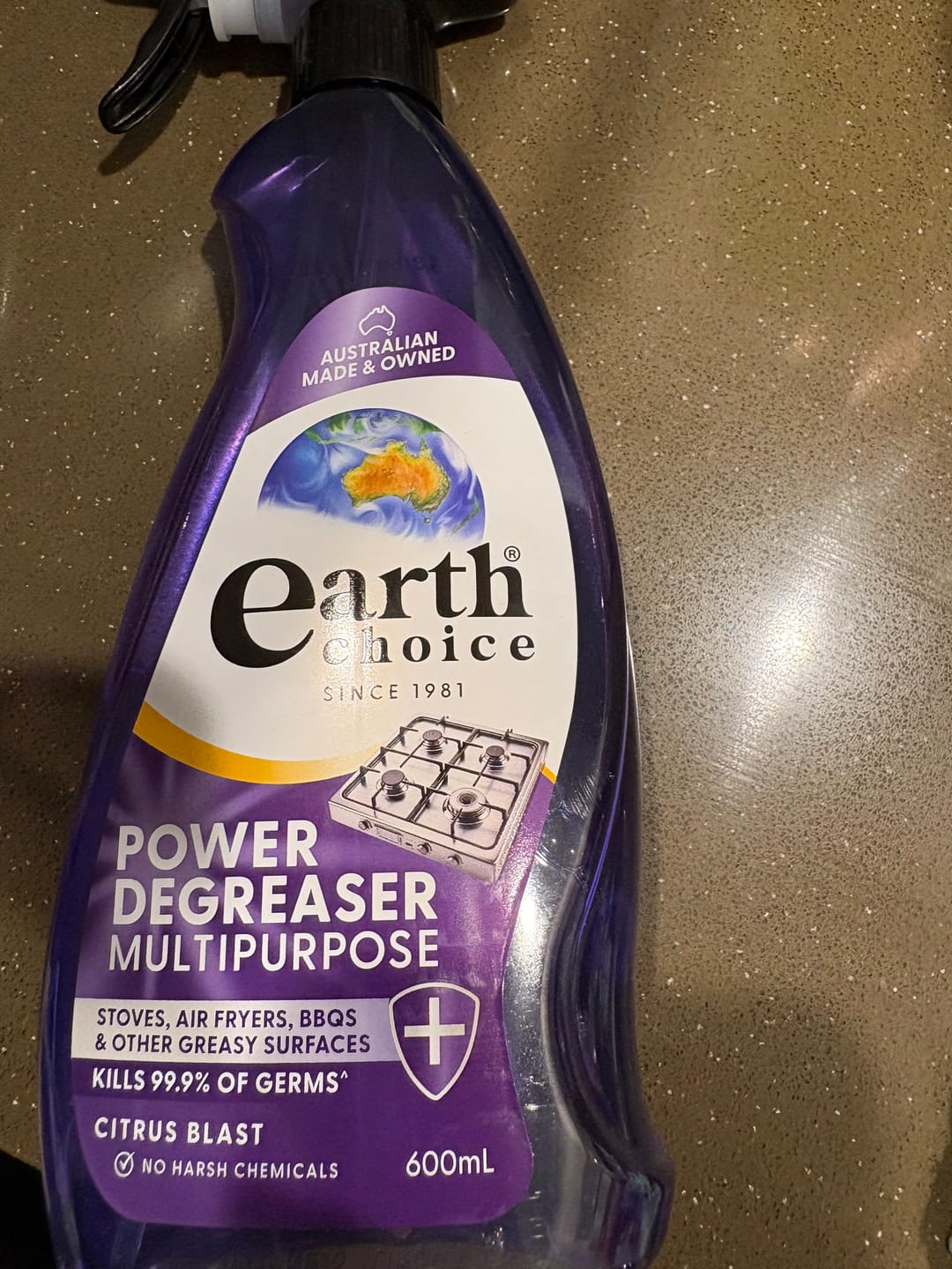 Customer photo review of Earth Choice Power Degreaser Multipurpose 600mL