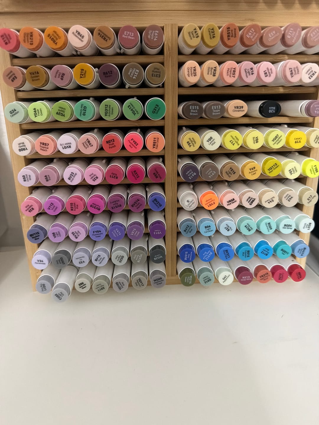 Customer photo review of Ohuhu Honolulu 104 Colors Dual Tips Alcohol Art Markers (New Color Codes)